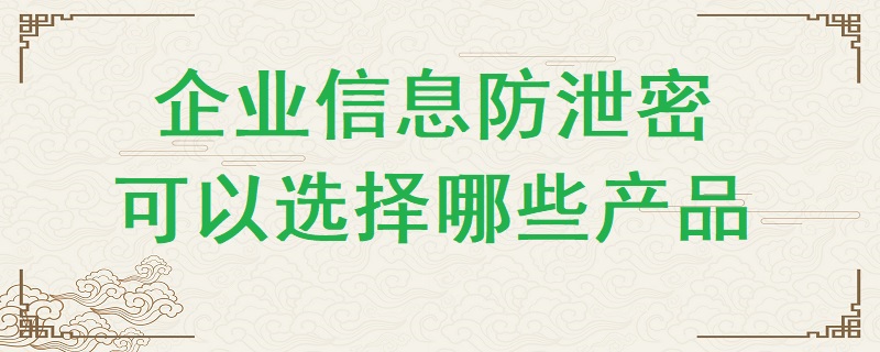 企业信息防泄密可以选择哪些产品?